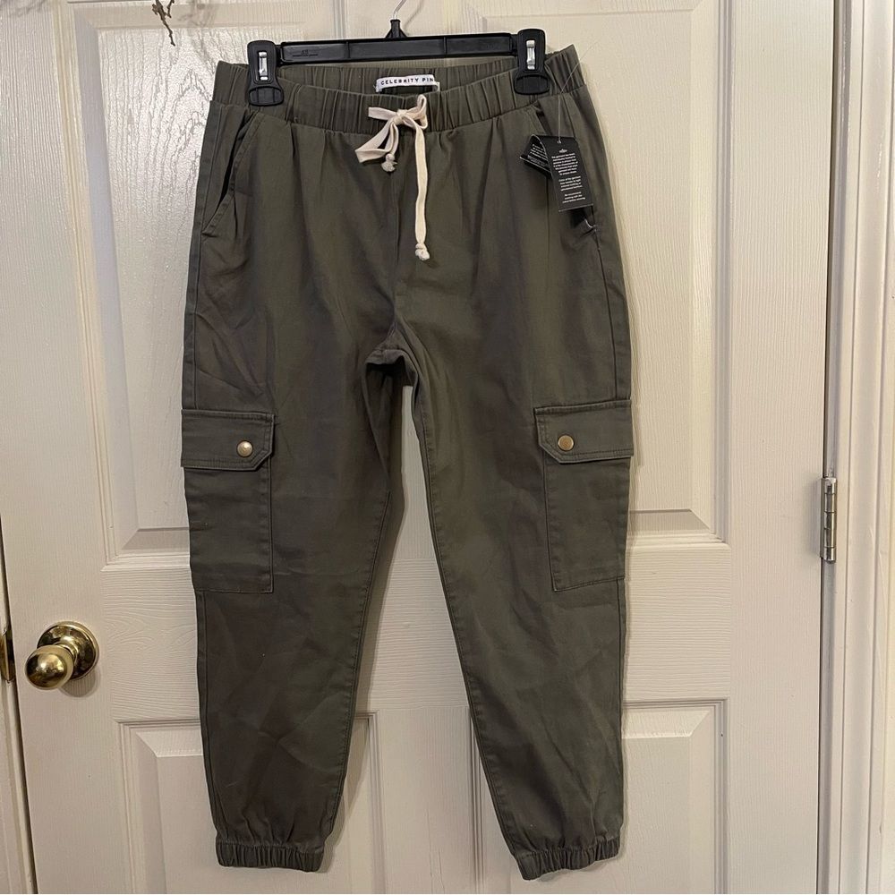 Celebrity Pink Army Green Cargo Joggers